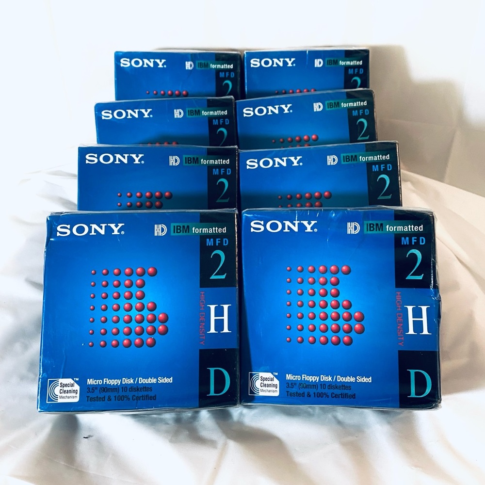 SONY MICRO FLOPPY/Disk Dbl sided IBM FORMATTED  10 diskettes per box 8 boxes NEW
